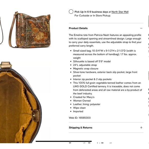 Crossbody and Wallet, Patricia Nash Vintage Italian Pheasant Bronze NWT - Picture 15 of 16